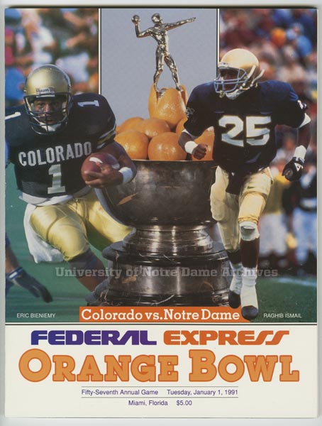 '91 Orange Bowl program cover