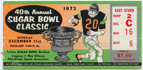 1973 Sugar Bowl ticket