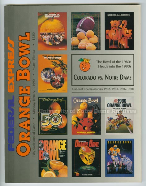 1990 Orange Bowl program cover
